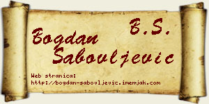 Bogdan Sabovljević vizit kartica